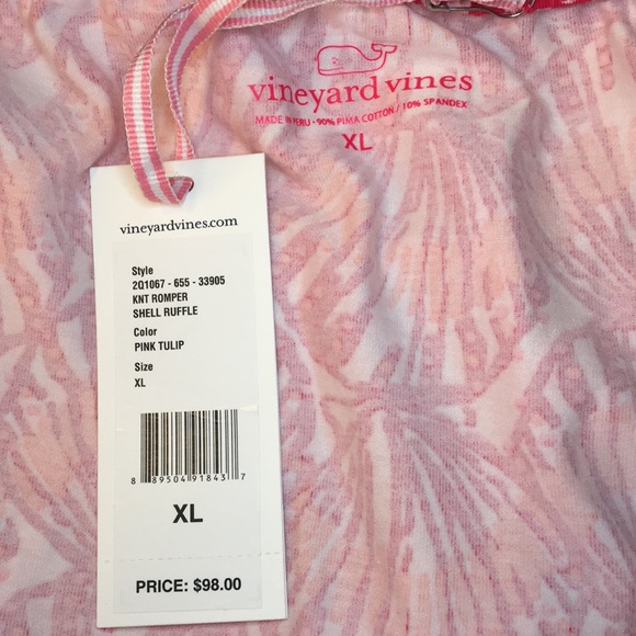 Vineyard Vines Knit Shell Print Ruffle Romper - Picture 2 of 4